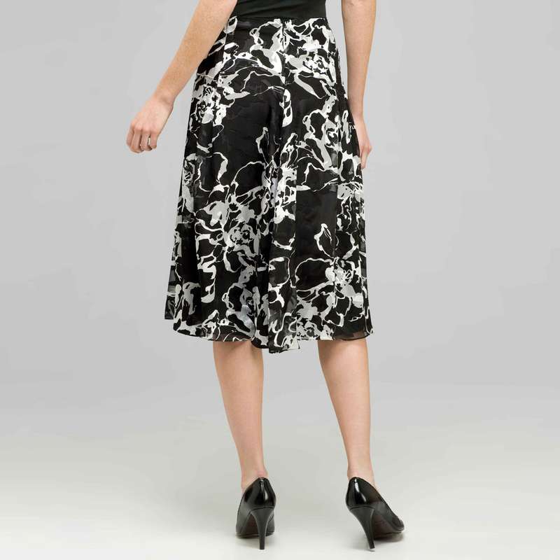 Pleated Flare Skirt., Black & White, large image number 1